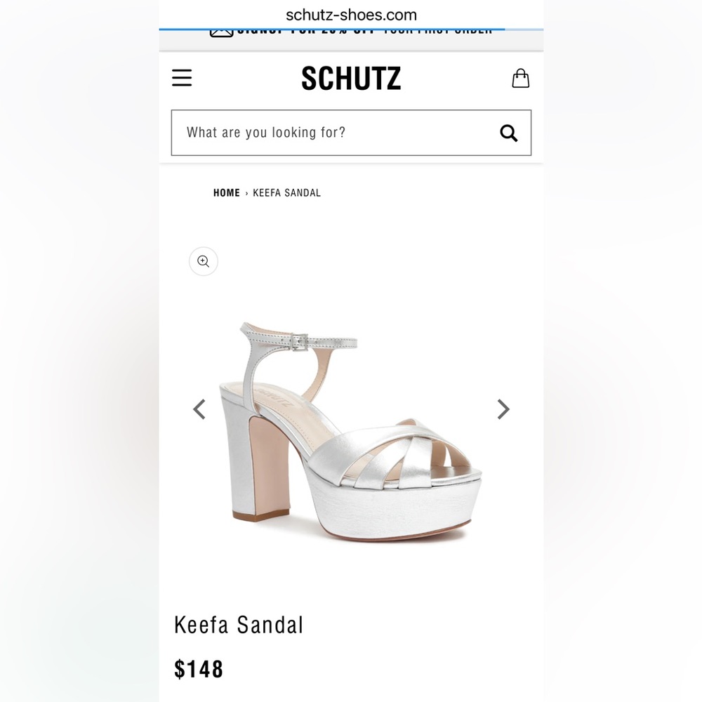 Schutz keefa silver platform sandal size 9.5
